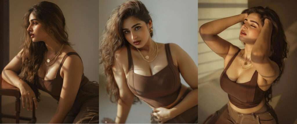 ayesha khan hot images browwn dress